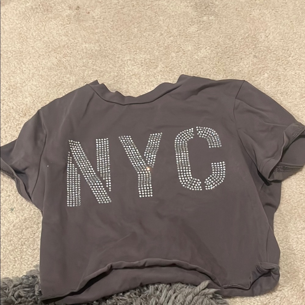 Gray Embellished NYC Women's Top